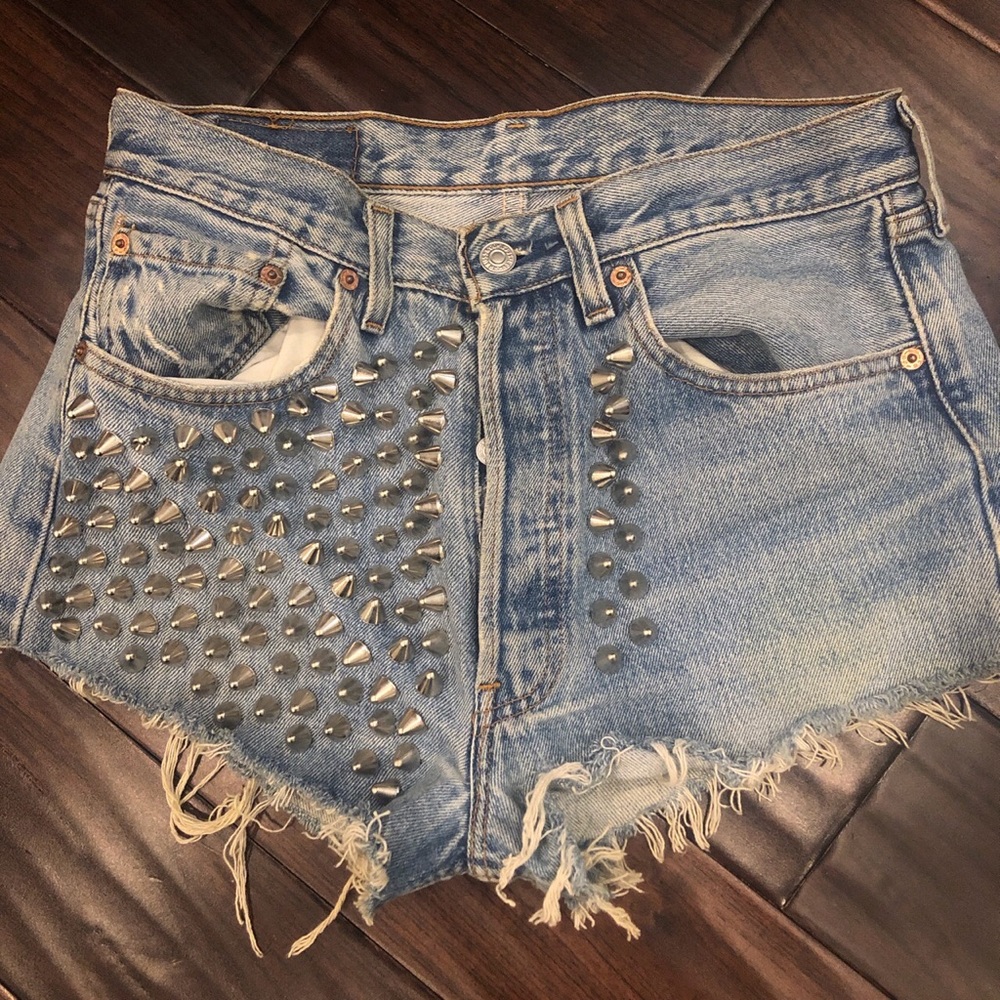 levi’s 501 shorts with studs